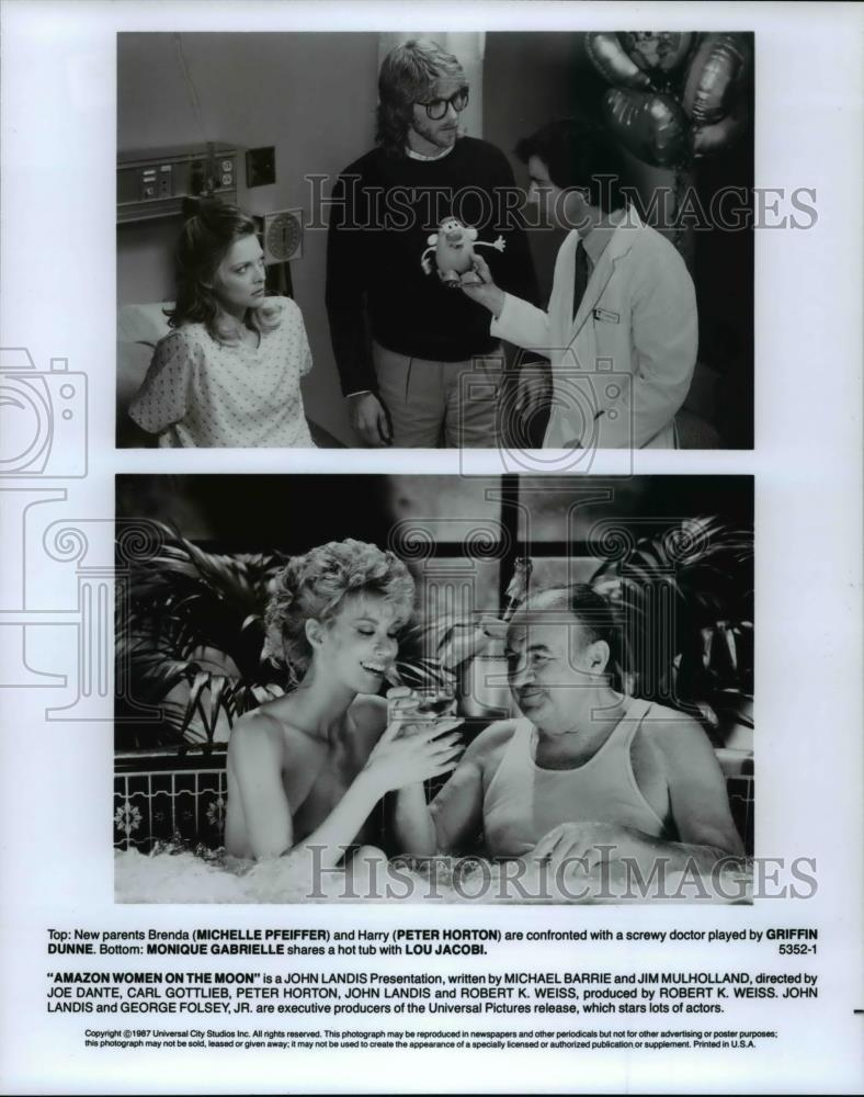 1987 Press Photo Michelle Pfeiffer &amp; Peter Hort in Amazon Women on The Moon - Historic Images