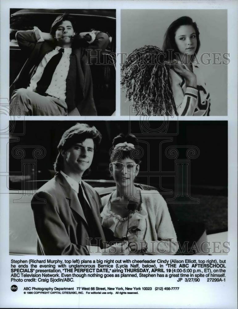 1990 Press Photo Richard Murphy &amp; Alison Elliott in ABC&#39;s The Perfect Date - Historic Images