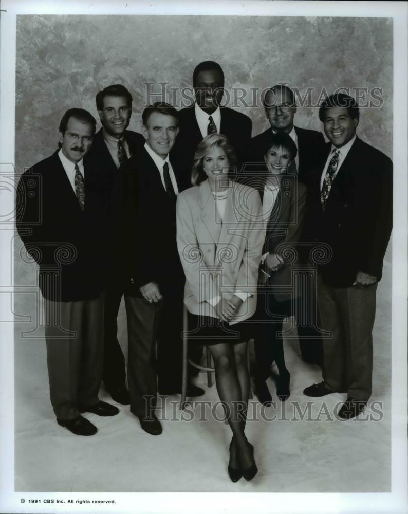 1991 Press Photo Andrea Joyce, Paula Zahn &amp; others in Olympic Winter Games - Historic Images