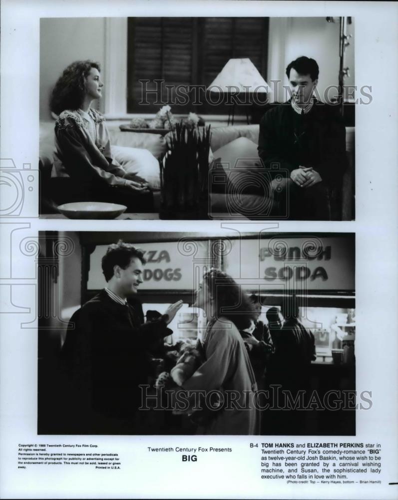 1986 Press Photo Tom Hanks & Elizabeth Perkins star in Big - cvp60339 - Historic Images