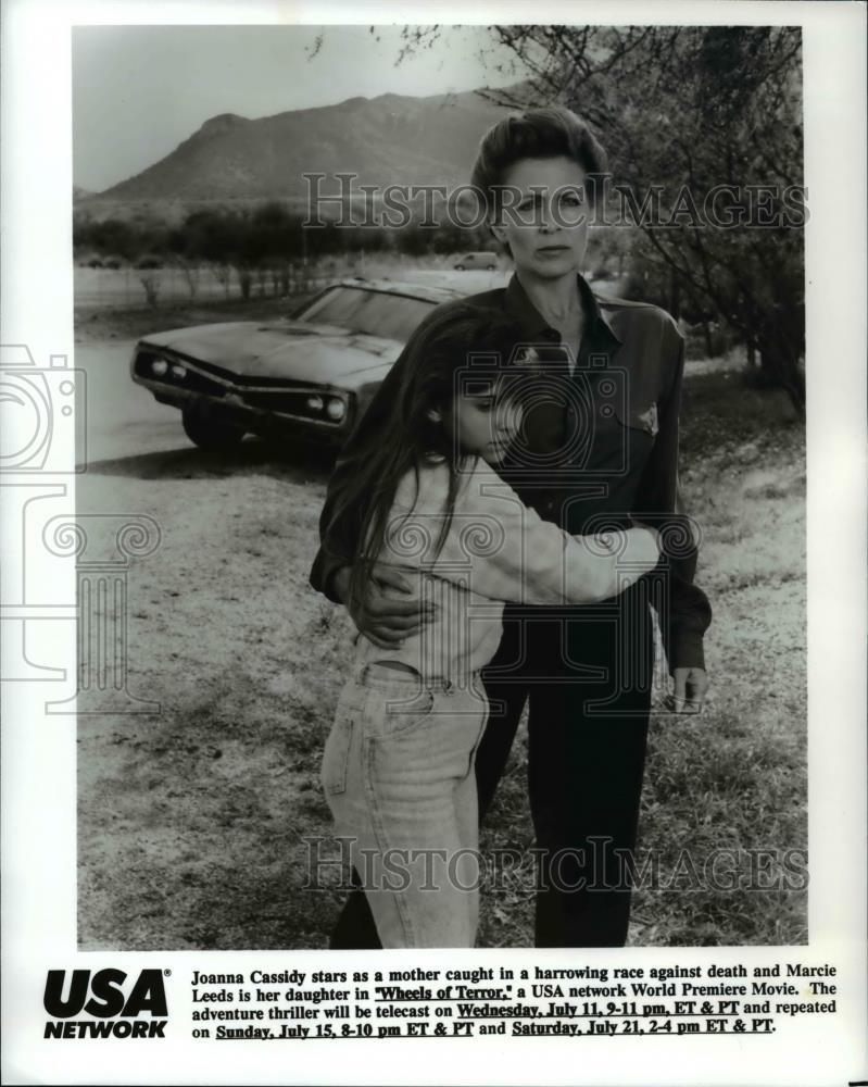 Press Photo Joanna Cassidy and Marcie Leeds star in the film, Wheels of Terror - Historic Images