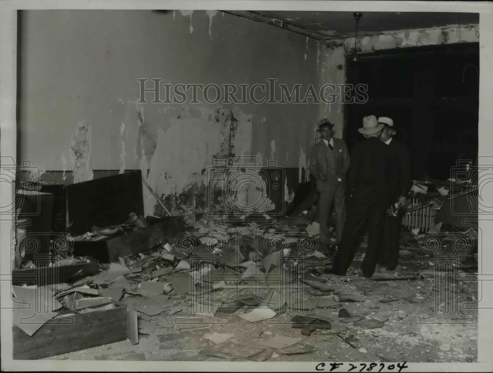 1934 Press Photo Big Express Warehouse Bombed in Teamsters&#39; War - nef44759 - Historic Images