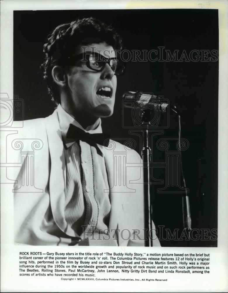 1990 Press Photo Gary Busey stars in The Buddy Holly Story - cvp60534 - Historic Images
