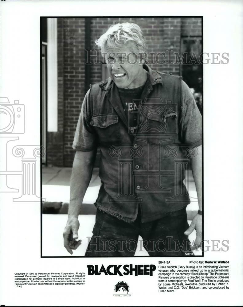 Press Photo Gary Busey plays as Drake Sabitch in "Black Sheep" - cvp59353 - Historic Images
