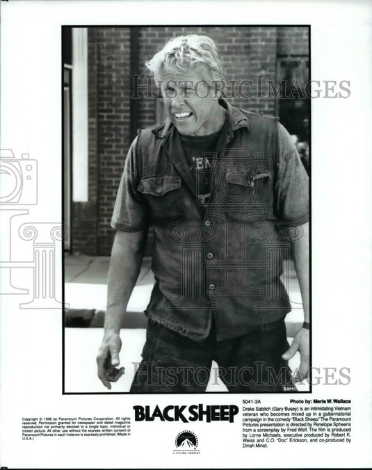 Press Photo Gary Busey plays as Drake Sabitch in "Black Sheep" - cvp59353 - Historic Images