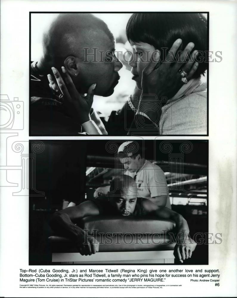 1997 Press Photo Cuba Gooding Jr and Regina King in Jerry Maguire - cvp59220 - Historic Images