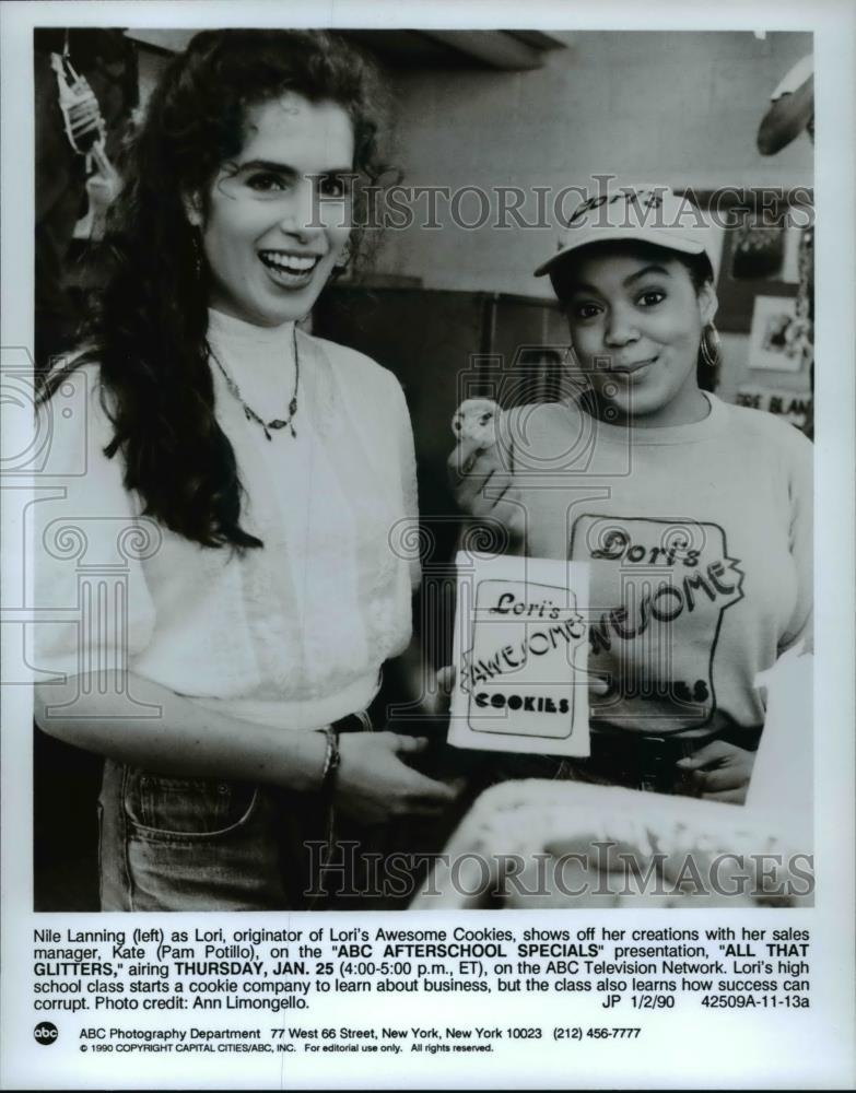 1990 Press Photo Nile Lanning &amp; Pam Potillio in ABC&#39;s &quot;All That Glitters&quot; - Historic Images