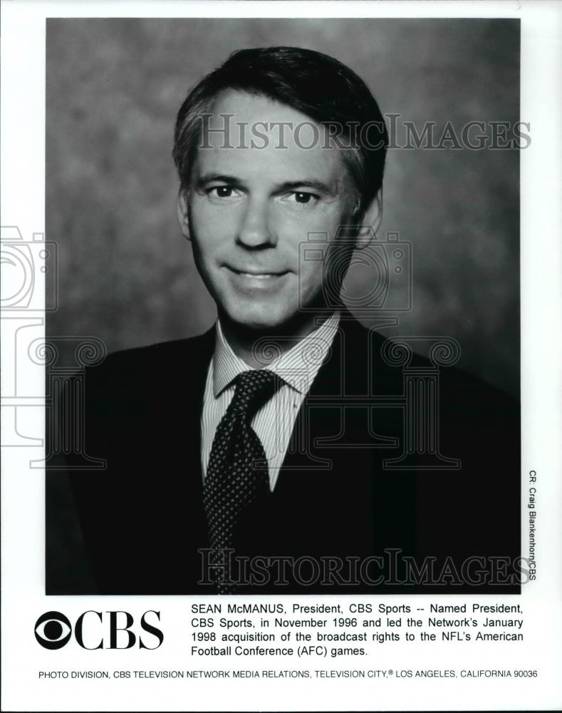 Press Photo CBS Pres. Sean McManus acquired NFL games broadcast rights - Historic Images