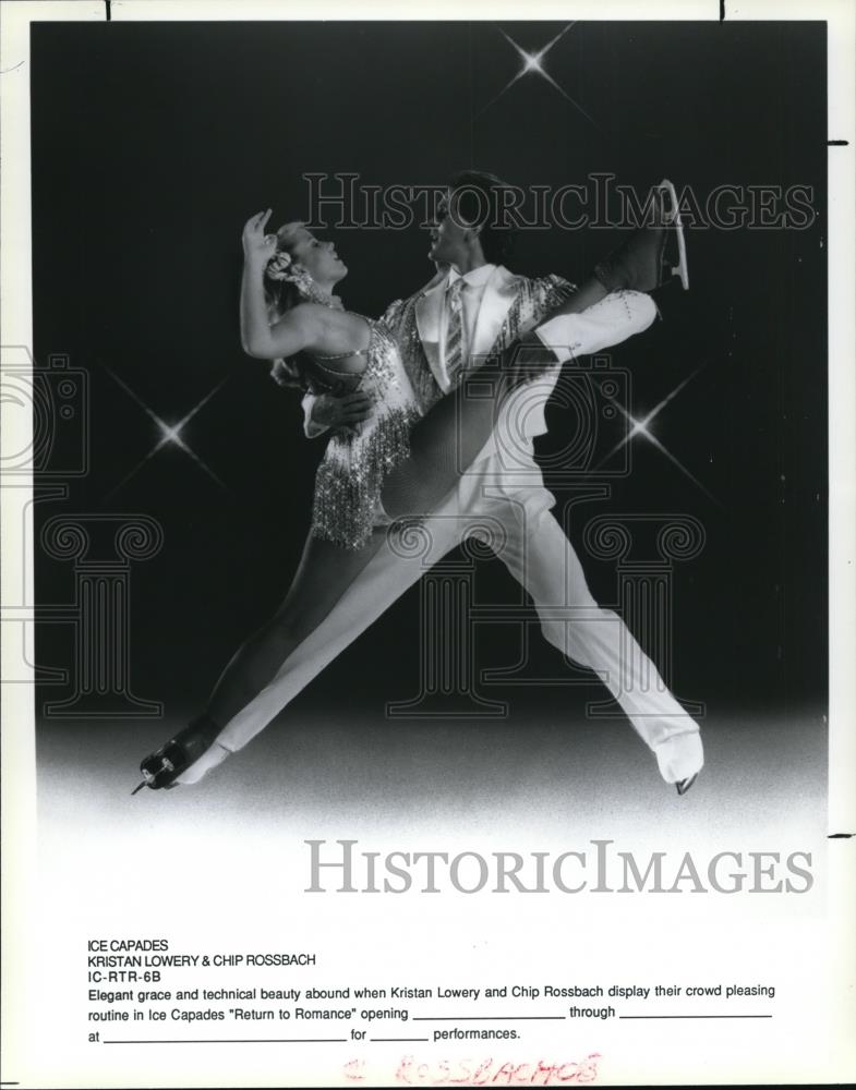 1988 Press Photo Kristian Lowery Chip Rossbach Ice Capades Ice Skaters Promo - Historic Images