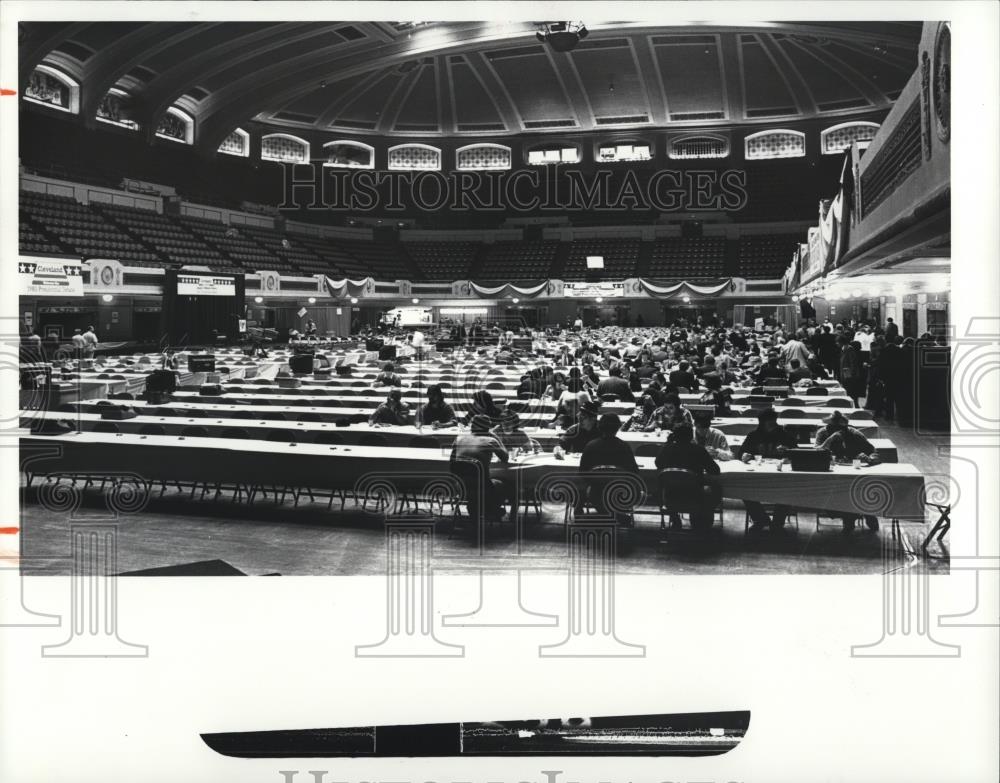 1980 Press Photo Press Room For Carter/Reagan Debate - cva36301 - Historic Images