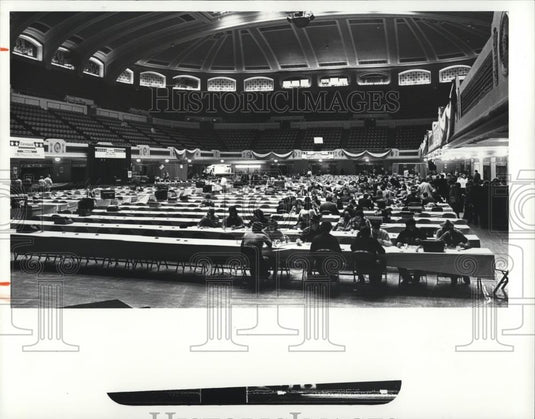 1980 Press Photo Press Room For Carter/Reagan Debate - cva36301 - Historic Images