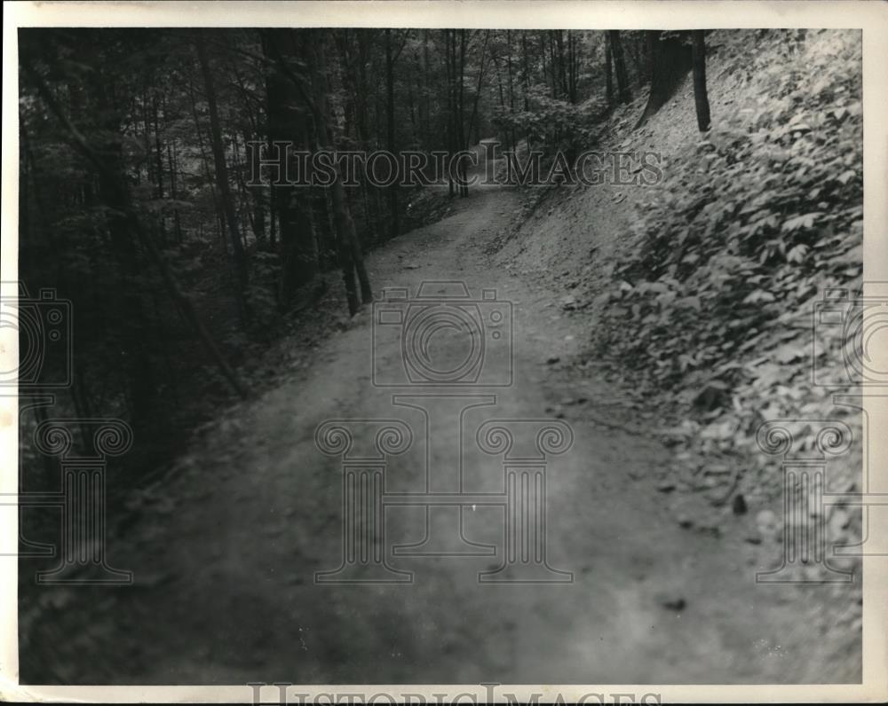 1930 Press Photo View of foot path at Metropark in Euclid Ohio - nec20111 - Historic Images