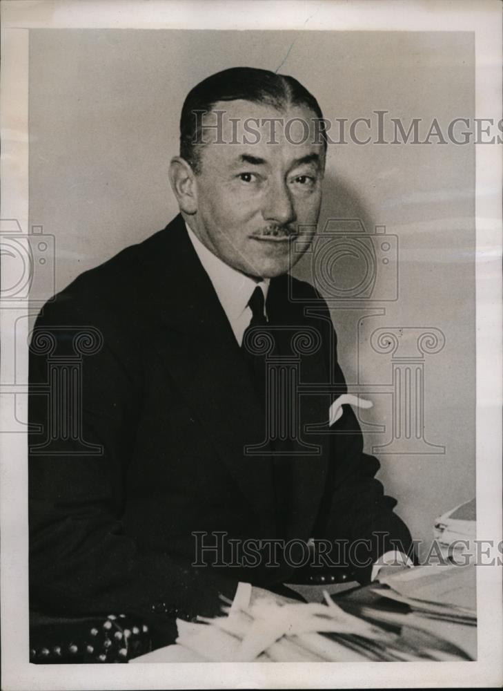 1938 Press Photo Paul Reynaud French Minister of Finance in Daladier Cabinet - Historic Images