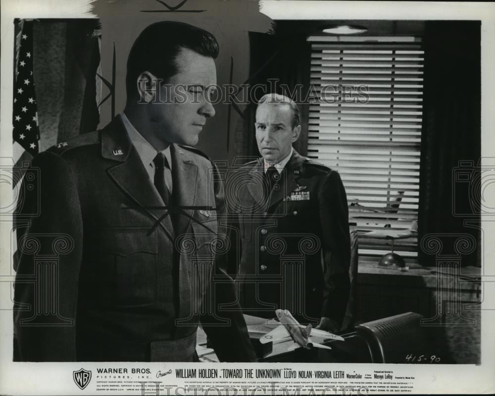 1956 Press Photo Actor William Holden in "Toward the Unknown" - nef57977 - Historic Images