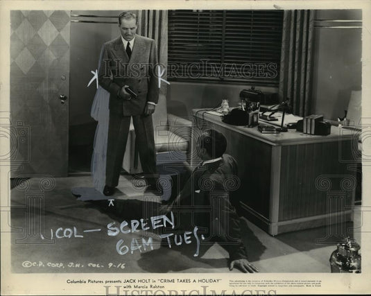 1938 Press Photo Actor Jack Holt in "Crime Takes a Holiday" Columbia Pictures - Historic Images