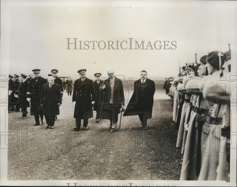 1935 Press Photo Premier Ramsay MacDonald and M.Herriot arrived at Le Bourget - Historic Images