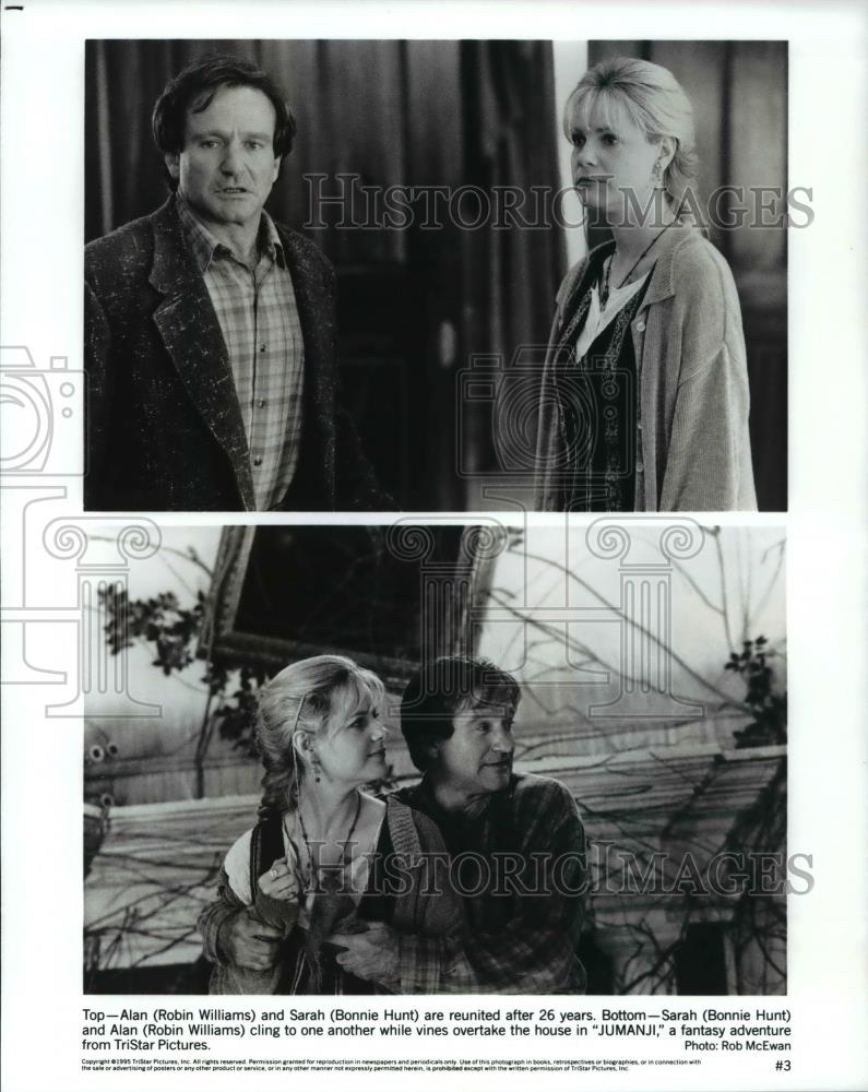 Press Photo Bonnie Hunt & Robin Williams star in TriStar's "Jumanji" - Historic Images