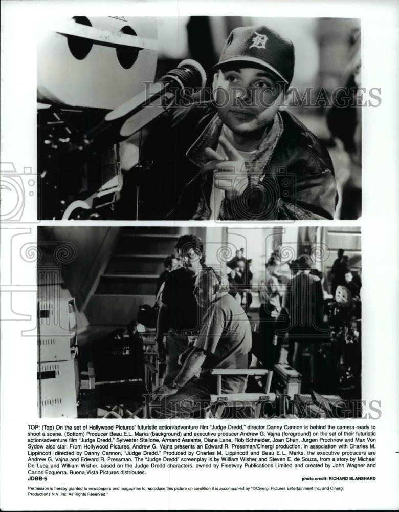 Press Photo Director Danny Cannon on the set of Judge Dredd - cvp59245 - Historic Images