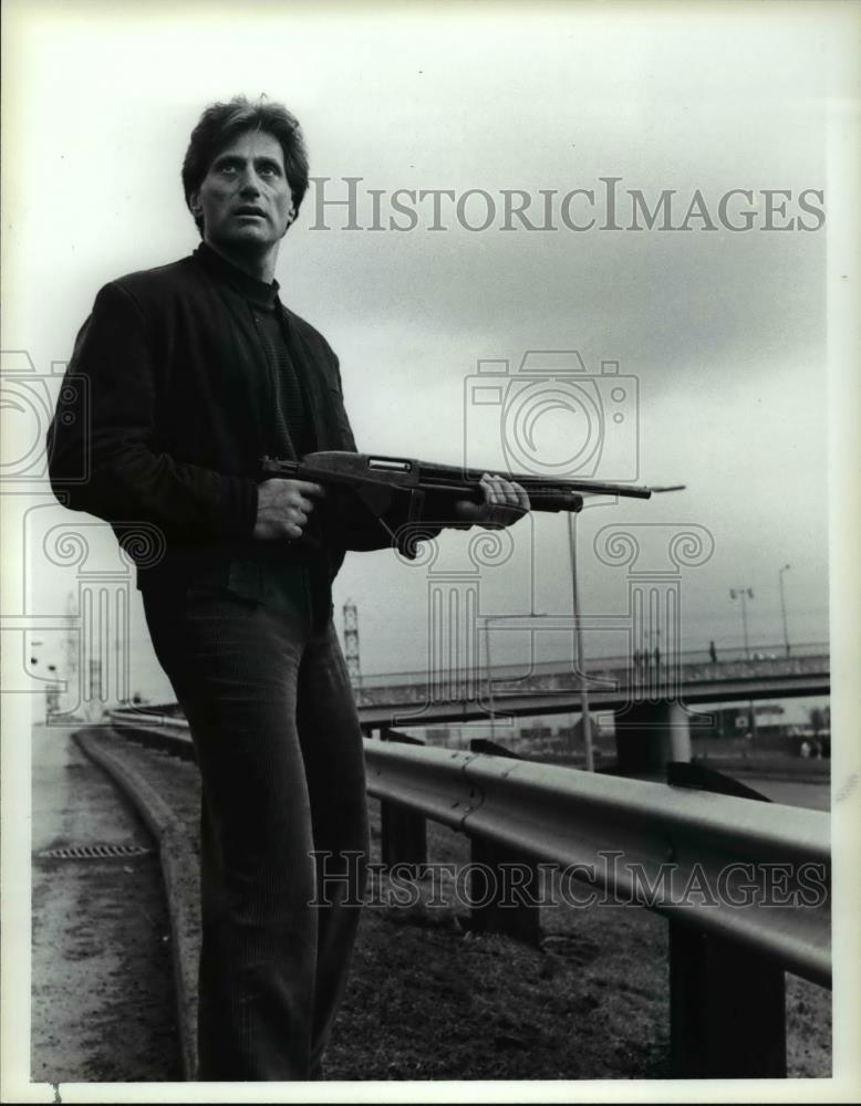 1986 Press Photo Joseph Cortese stars as squad leader in the film, C.A.T. Squad - Historic Images