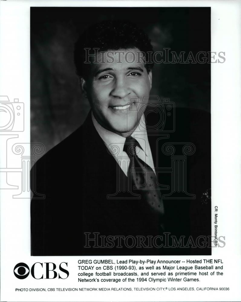 Press Photo Greg Gumbel, Play-by-play Announcer of NFL & Major League Baseball - Historic Images