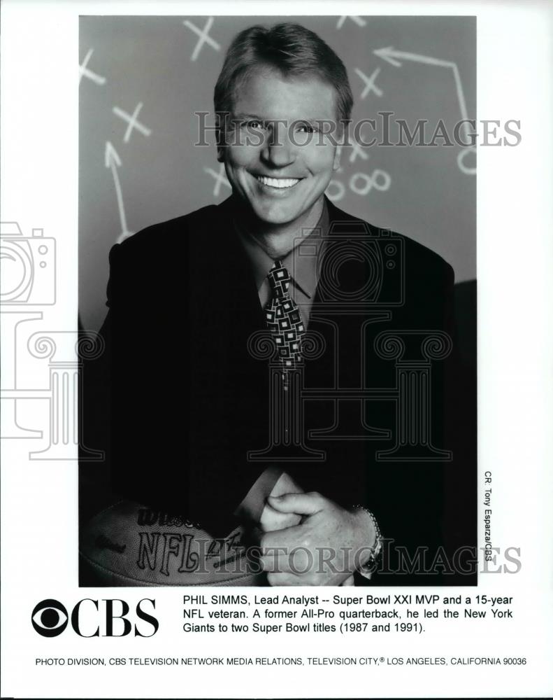 Press Photo Phil Simms, Lead analyst - Super Bowl XXI MVP & NFL veteran - Historic Images