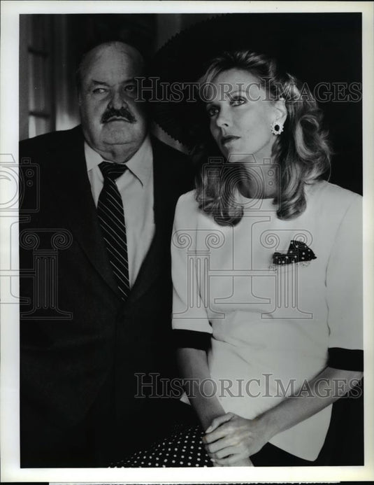 1989 Press Photo Susan Blakely, William Conrad in Jake & The Fatman on CBS - Historic Images