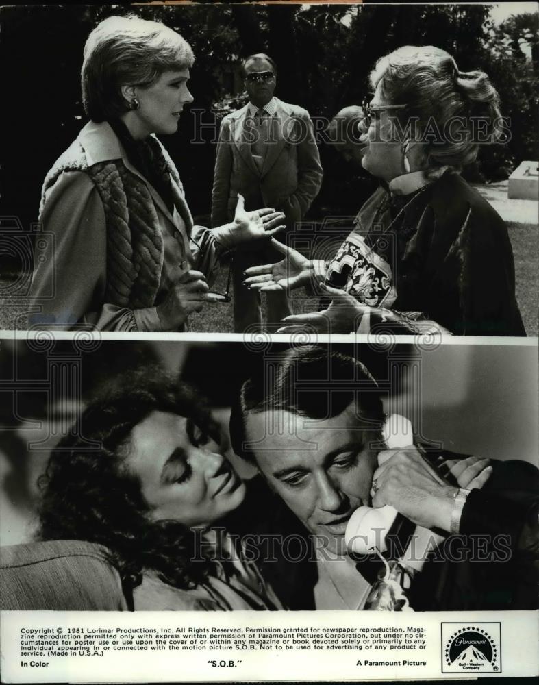 1981 Press Photo Julie Andrews & other actors in scenes in movie S.O.B. - Historic Images