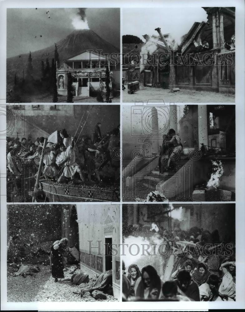 1984 Press Photo Citizens of Pompeii fleeing in The Last Days of Pompeii on ABC - Historic Images