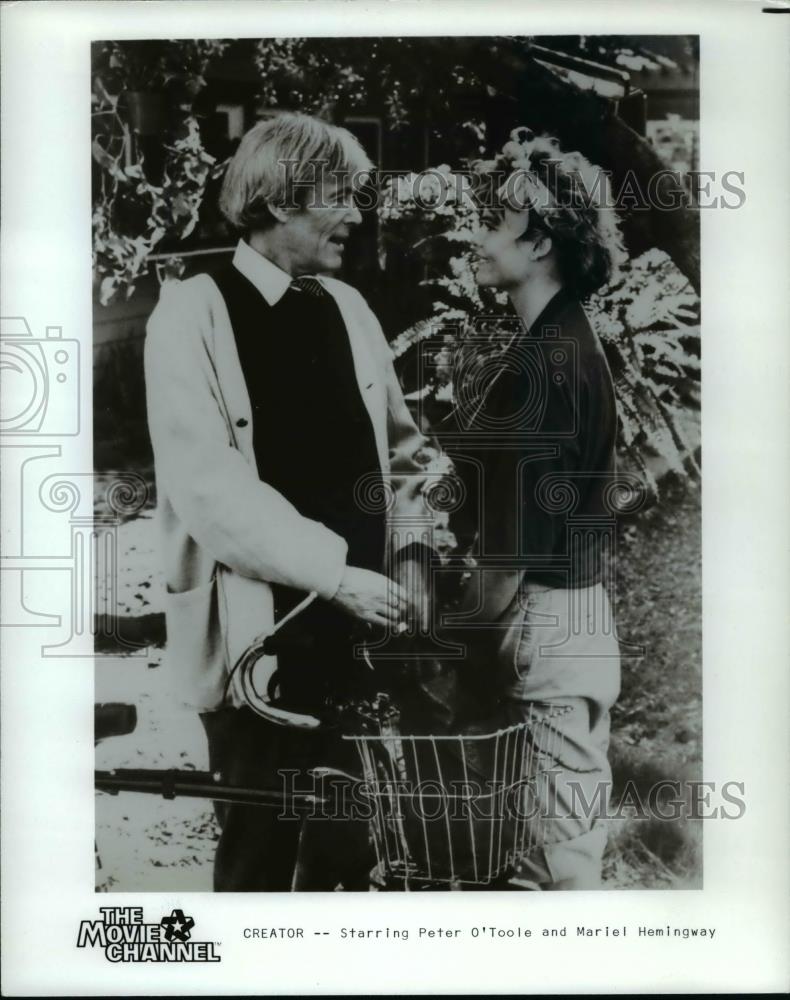 1986 Press Photo Peter O'Toole and Mariel Hemingway star in the movie, Creator - Historic Images