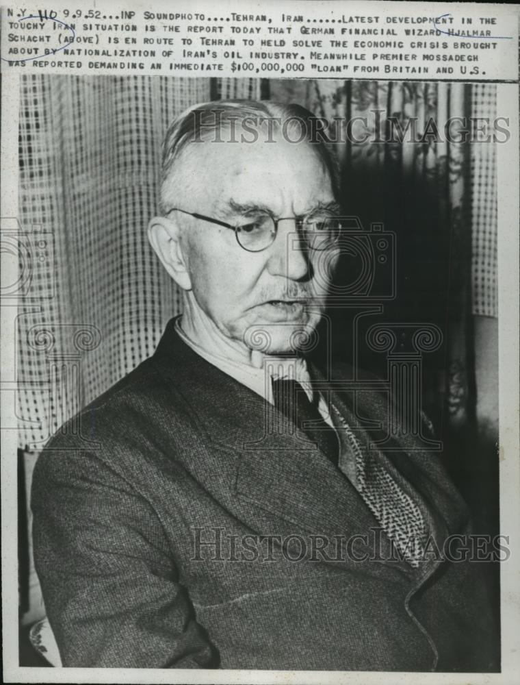 1952 Press Photo Dr. Hjalmar Schact, German Financier - nef55510 - Historic Images