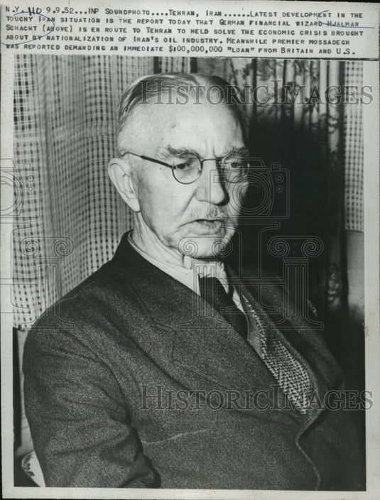 1952 Press Photo Dr. Hjalmar Schact, German Financier - nef55510 - Historic Images