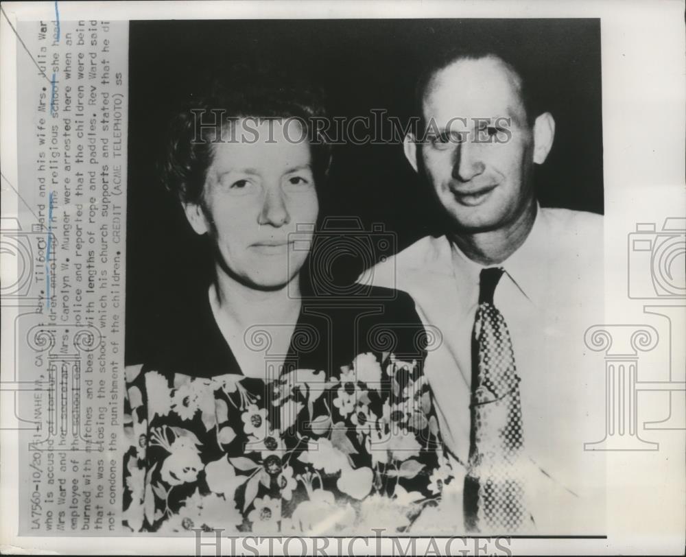 1951 Press Photo Pastor Tilford Ward &amp; Wife Julia, accused of Child Abuse - Historic Images