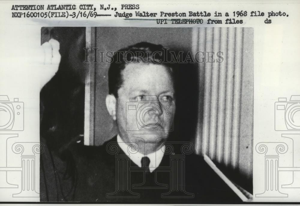 1968 Press Photo Judge Walter Preston Battle - nef57055 - Historic Images