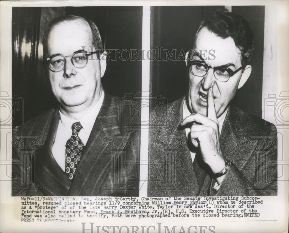 1953 Press Photo Sen. Joseph McCarthy and Frank A. Southard Jr, - nef59156 - Historic Images