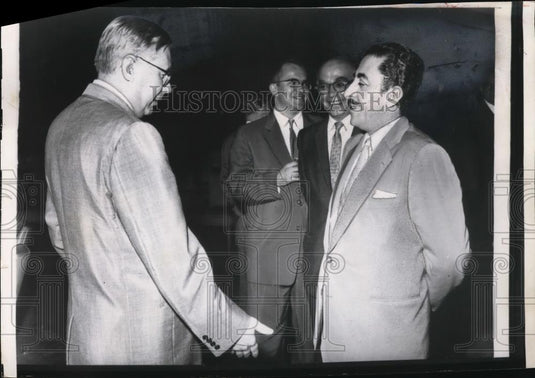 1958 Press Photo Soviet UN Ambassador Arkady Sobelev & Lebanon's K Askoul - Historic Images