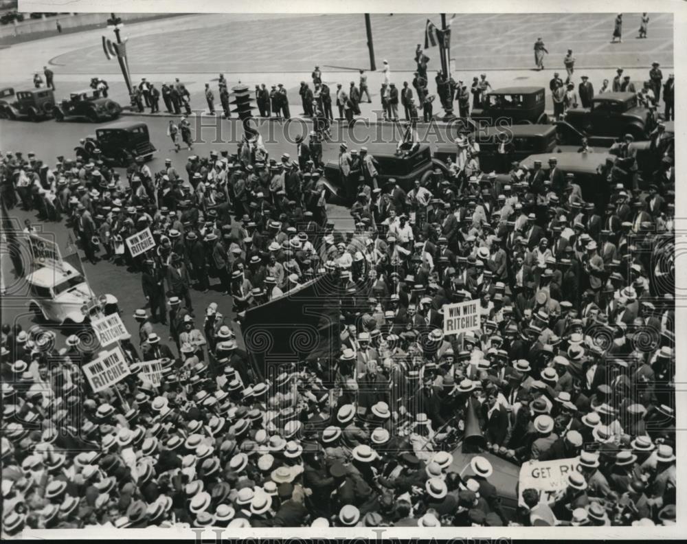1932 Press Photo Democratic National Convention as MD Governor Ritchie arrives - Historic Images