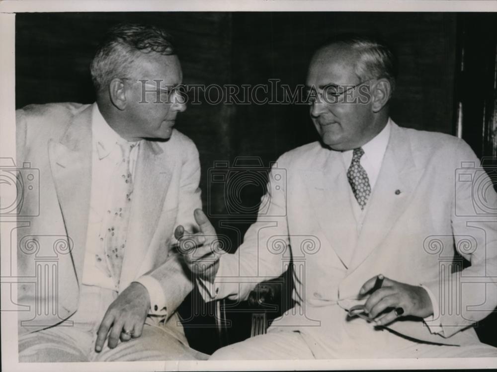 1936 Press Photo Michigan Senator Arthur Vandenberg, Kansas Gov Al Landon - Historic Images