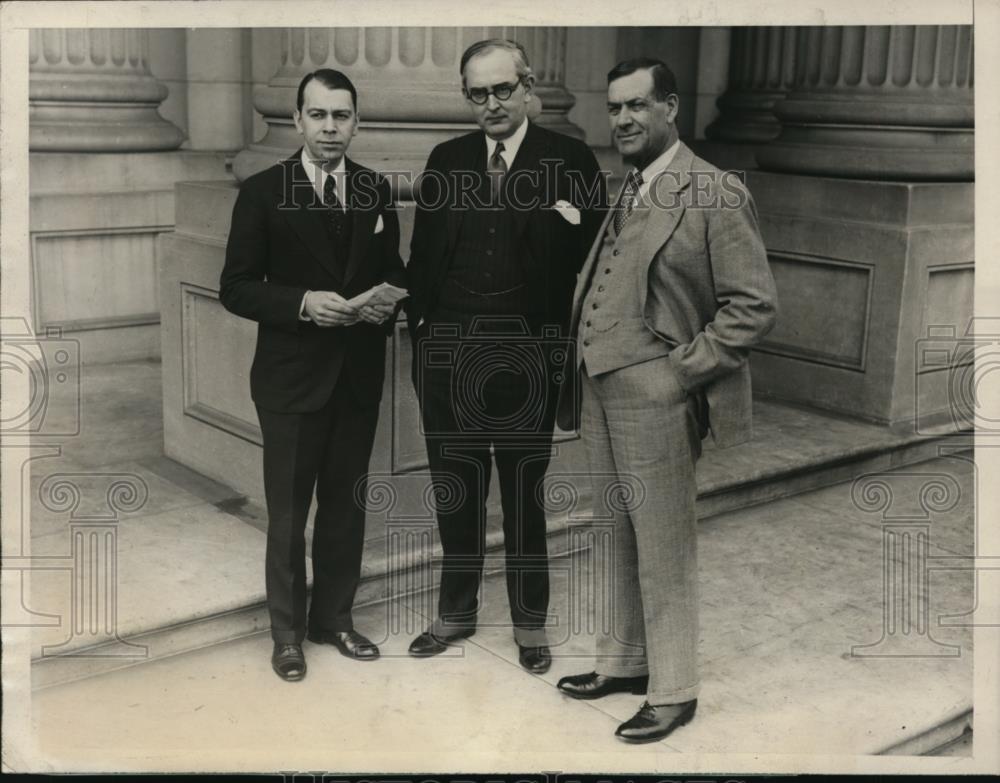 1929 Press Photo Rep Clarence McLeod,Sen Art Vandenberg, Wesley Jones - Historic Images