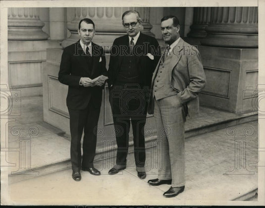 1929 Press Photo Rep Clarence McLeod,Sen Art Vandenberg, Wesley Jones - Historic Images