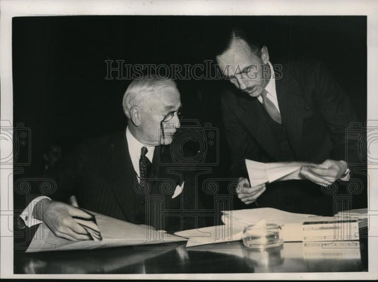 1940 Press Photo Secretary of State Cordell Hull, Harry Hawkins state Dept - Historic Images