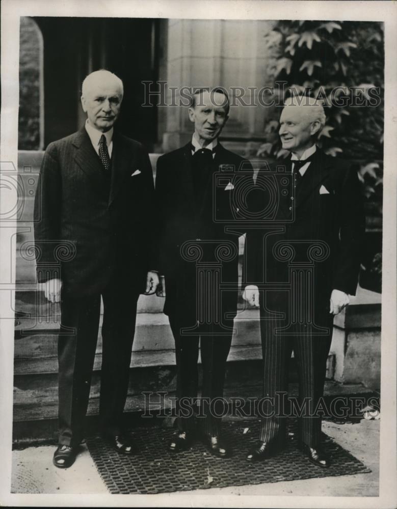 1937 Press Photo Secy of State Cordell Hull, Lord Tweedmuir, Hon Herbert Bruce - Historic Images