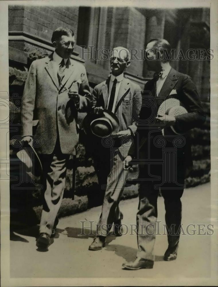 1924 Press Photo George Duncan, Dr JW Johnston, Percy Byrd Clarksburg W VA - Historic Images
