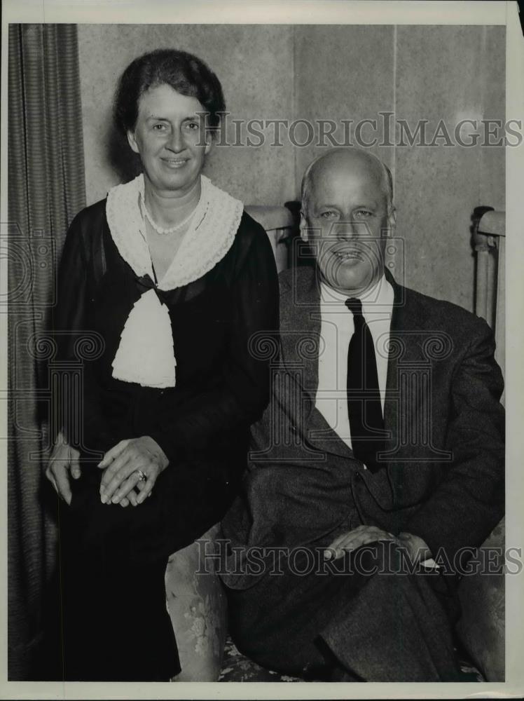 1938 Press Photo Socialist leader Norman Thomas & his wife - nep02091 - Historic Images