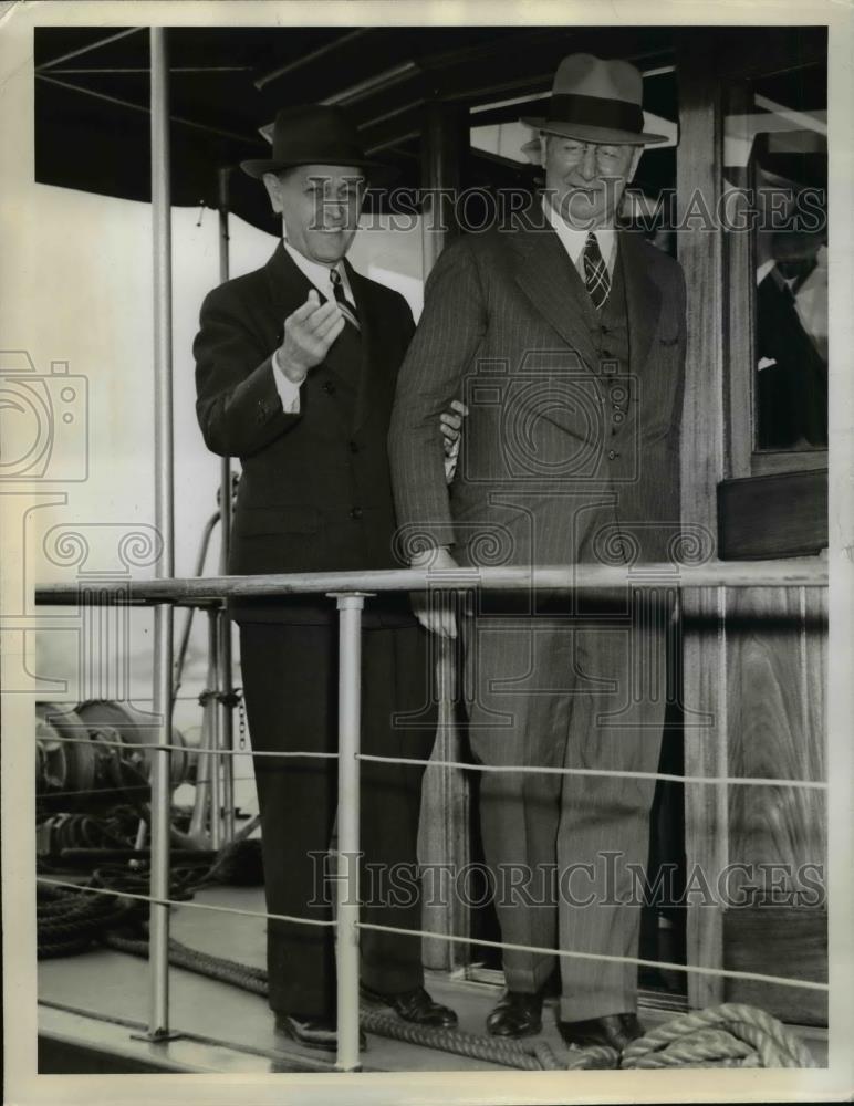 1941 Press Photo Col Marcel Garsaud Governor Sam Jones, EA Stephens - nep02334 - Historic Images