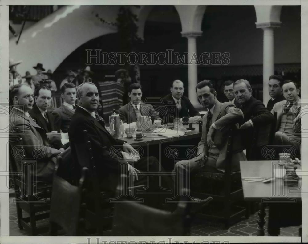 1933 Press Photo Salem MA Mayor George Bates, Joe Gibbons, Dr J Ryan - nep02498 - Historic Images