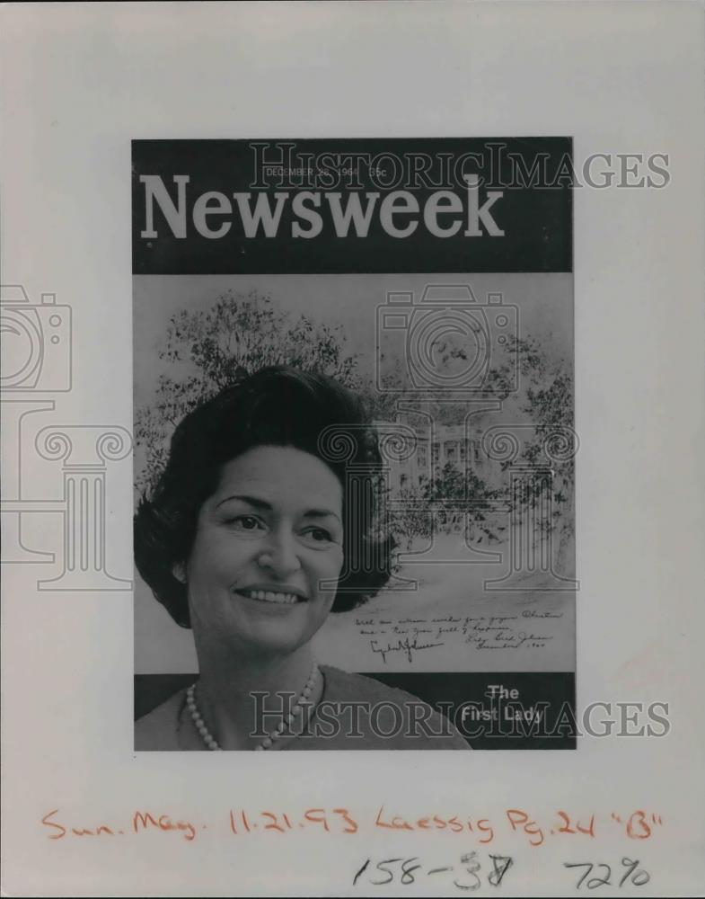 1993 Press Photo Lady Bird Johnson on the cover of Newsweek - cva21598 - Historic Images