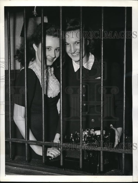 1941 Press Photo OPM Office Girls Behind Bars - nee09084 - Historic Images