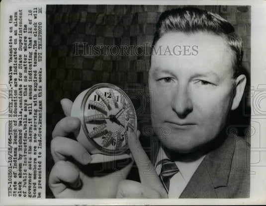 1966 Press Photo Richard Wells candidate for State Supt of Public Instruction,IN - Historic Images