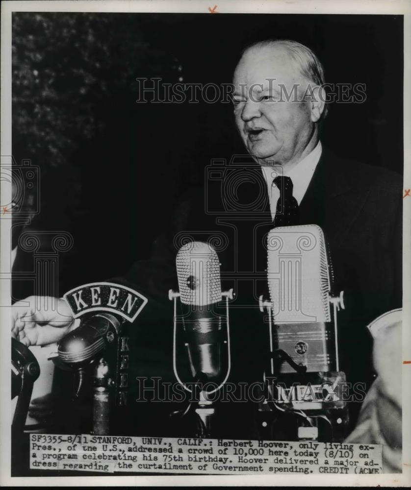 1949 Press Photo Herbert Hoover Addressed Crowd Of 10,000  - nee65665 - Historic Images