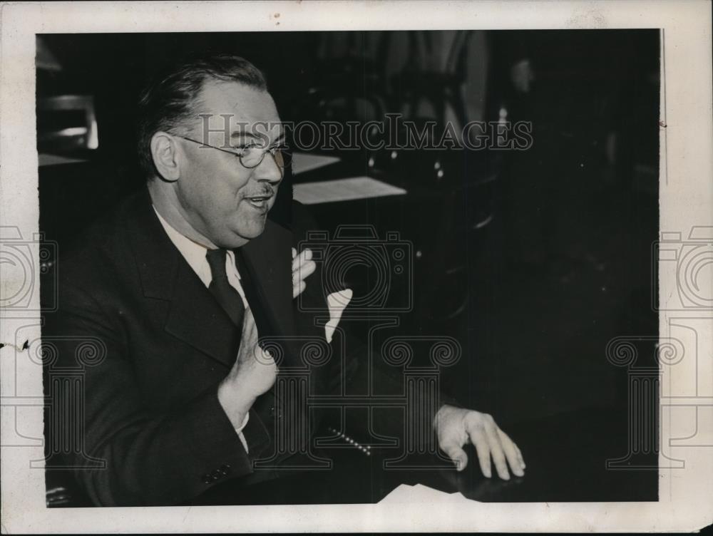 1938 Press Photo Bruce Bliven Testifying Before House Naval Affairs Committee - Historic Images